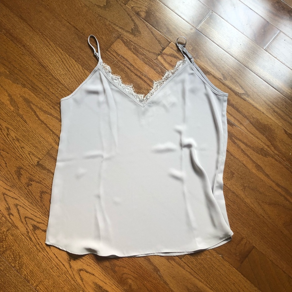 Grey lacy tank top